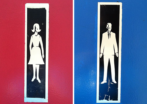 These may be the most retro restroom signs I’ve seen.